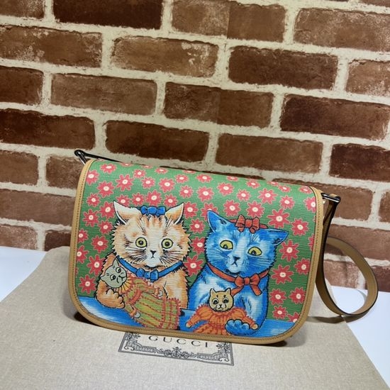 Gucci Handbag Floral Cat Print 664143