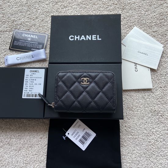 Chanel Grained Calfskin Zip Wallet A69271