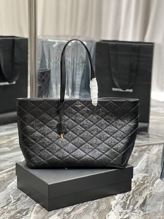 Yves Saint Laurent Shopping Tote Bag Quilted Waxed Cowhide 394195