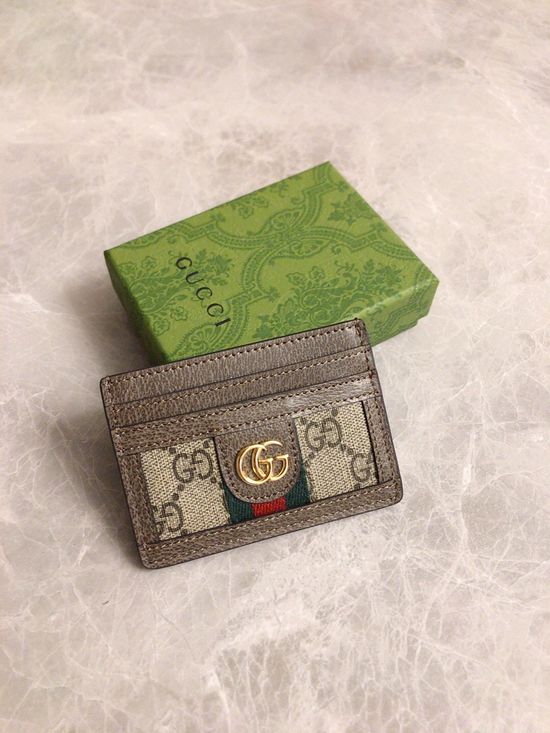 Gucci Ophidia GG Supreme Card Holder Coffee 523159