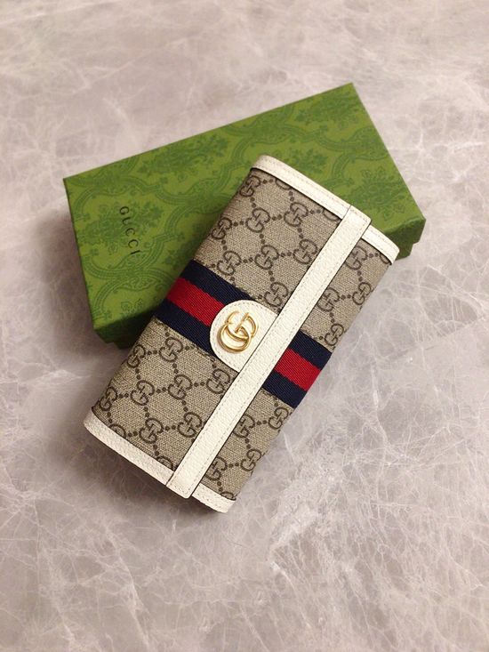 Gucci Ophidia GG Canvas Bifold Long Wallet 523153