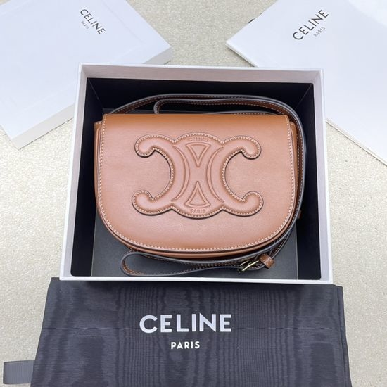 Celine FOLCO Saddle Bag CUIR TRIOMPHE 198263