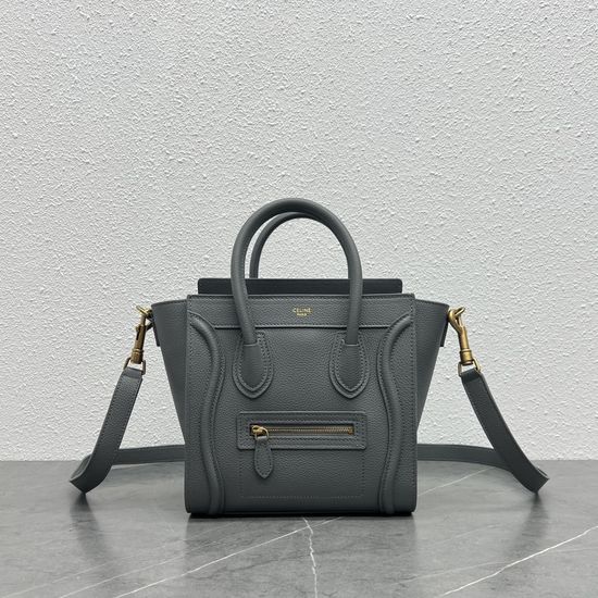 Celine Luggage Nano Makeup Grey Crossbody Bag 189243