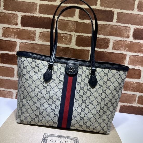 Gucci Blue Coated Canvas Handbag 631685