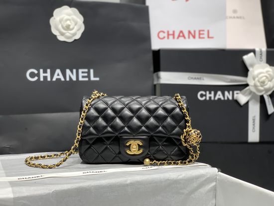 Chanel Woven Gold Ball Lambskin Quilted Bag AS1787