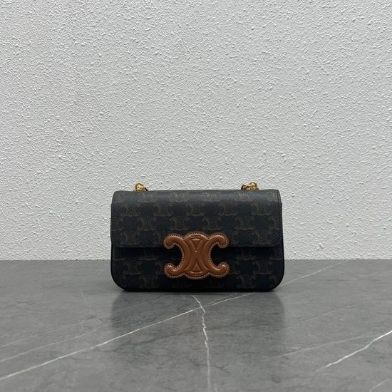 Celine Triomphe Leather Buckle Chain Shoulder Bag 199243
