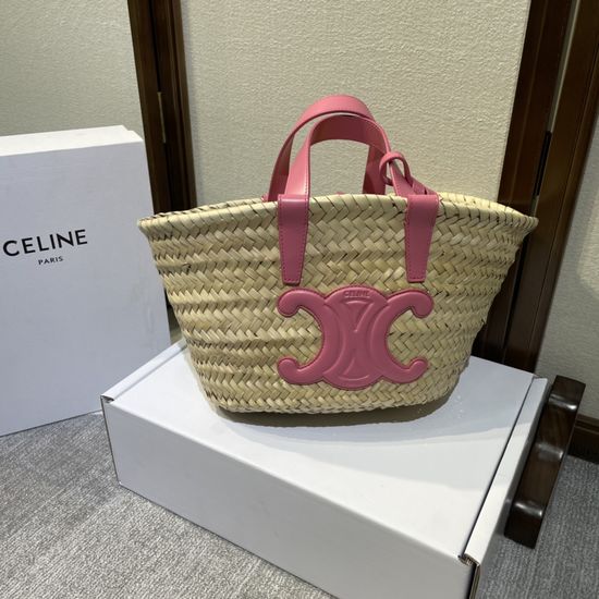 Celine Teen Triomphe Raffia Basket Bag 194002
