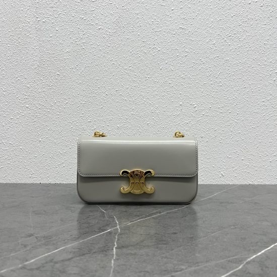 Celine Chain Shoulder Bag Light Gray 197992
