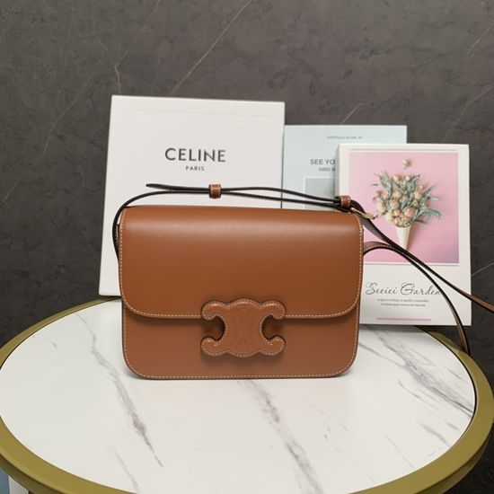 Celine Triomphe Embossed Shoulder Bag 199223