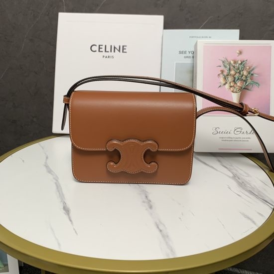 Celine Triomphe Embossed Small Shoulder Bag 199233