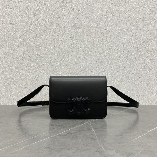 Celine Triomphe Embossed Leather Shoulder Bag 199233