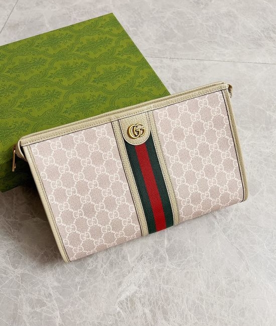 Gucci Ophidia GG Canvas Zipper Clutch 598234