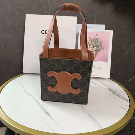 Celine Cuir Triomphe Cube Canvas Bag 199202