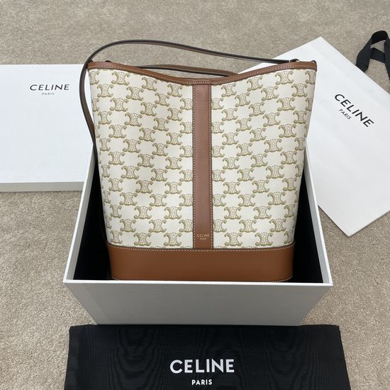 Celine Large Bucket Bag Printed Canvas Bag 191132