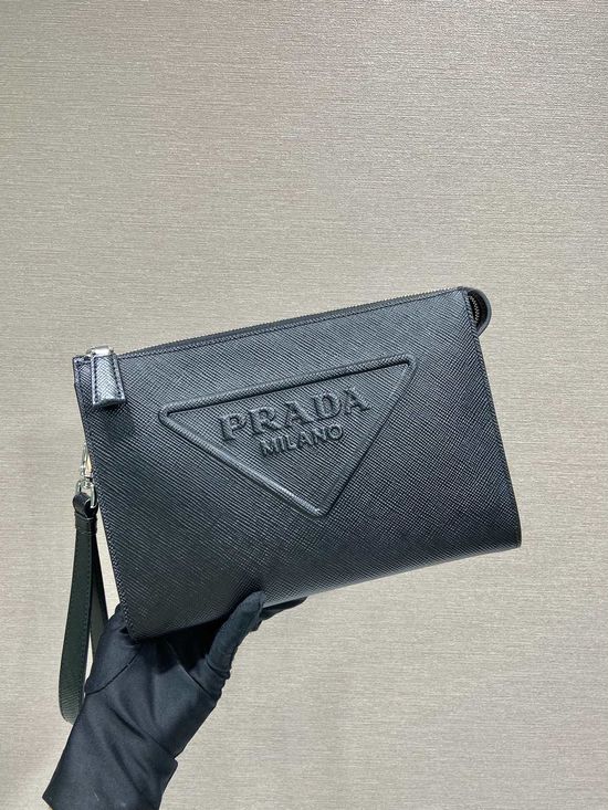 Prada 3D Embossed Leather Clutch Bag 2VF039