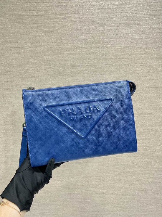 Prada 3D Embossed Leather Clutch Bag 2VF039