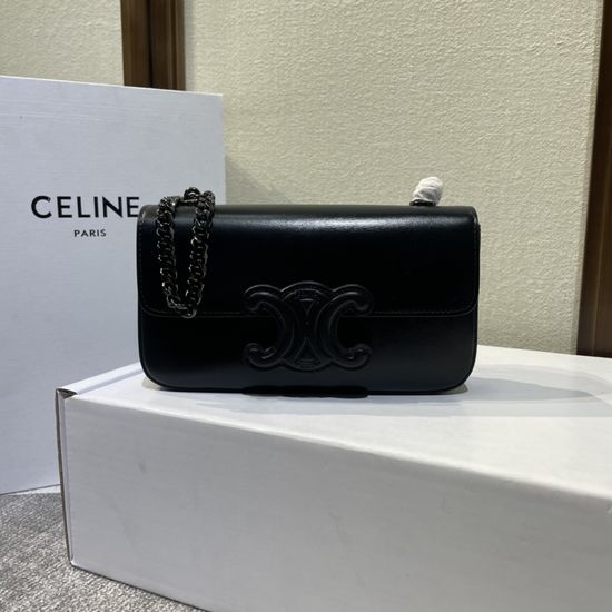 Celine Leather Buckle Chain Shoulder Bag 199243