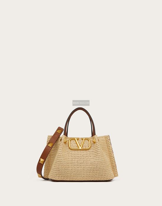 Valentino Tote Bag Series Natural Raffia Weave 22003s