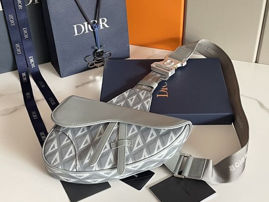 Christian Dior Saddle CD Diamond Canvas Bag D93305