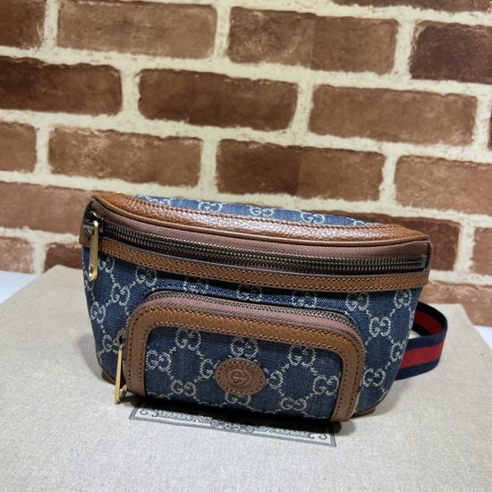 Gucci Casual Bag Denim Blue Fabric 682933