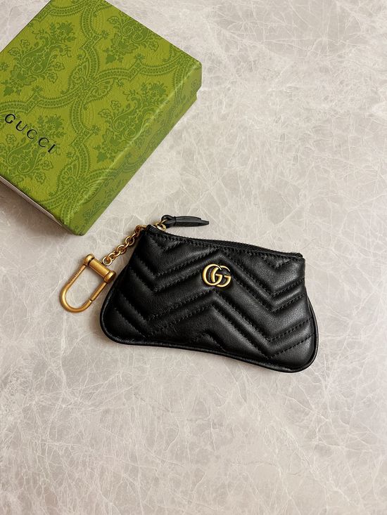 Gucci GG Embroidered Grain Leather Coin Purse 671773