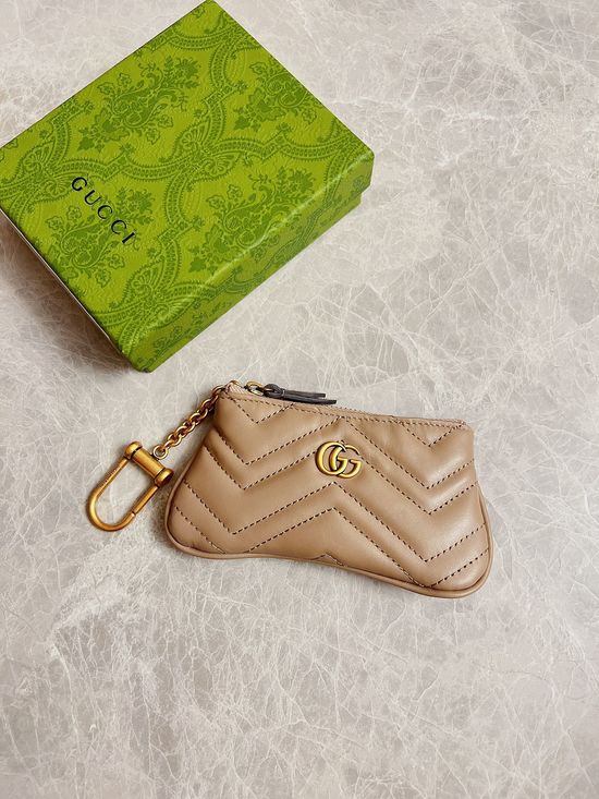 Gucci GG Embroidered Grain Leather Coin Purse 671773