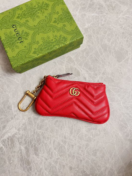 Gucci GG Embroidered Grain Leather Coin Purse 671773