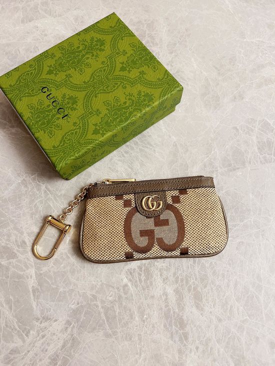 Gucci Canvas Leather Coin Purse Lipstick Case 671722