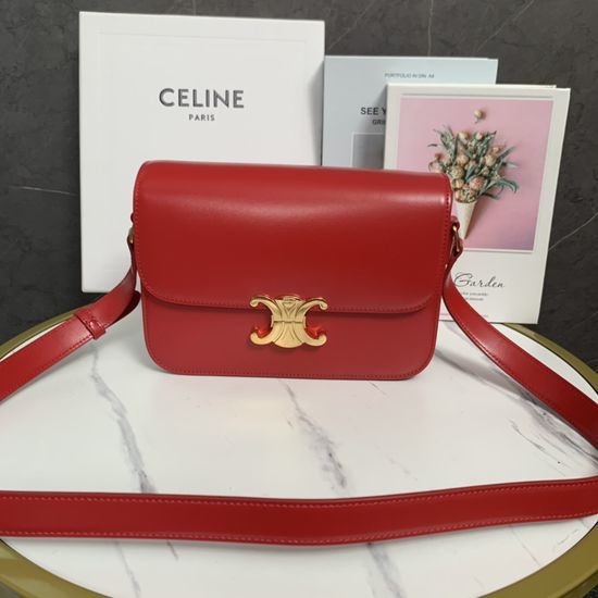 Celine Triomphe Classic Leather Flap Bag 187363