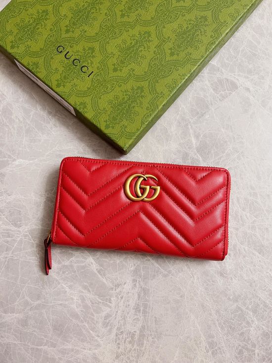 Gucci GG Marmont Quilted Long Zip Wallet 443123