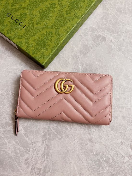 Gucci GG Marmont Quilted Long Zip Wallet 443123