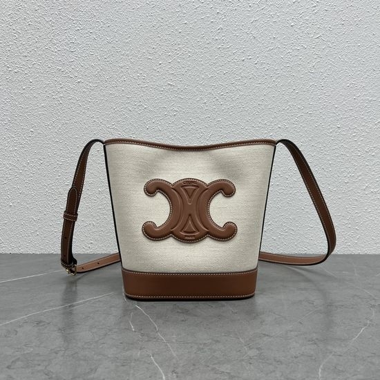 Celine CUIR Triomphe Canvas Bucket Bag 198243