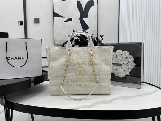 Chanel Beach Bag Canvas Large Capacity Tote 66941