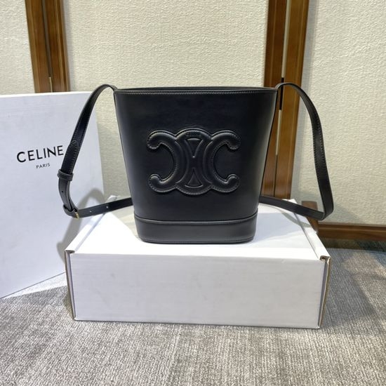 Celine CUIR Triomphe Logo Bucket Bag 16188