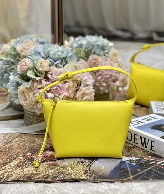 Loewe Cubi Yellow Nappa Leather Shoulder Bag 14572