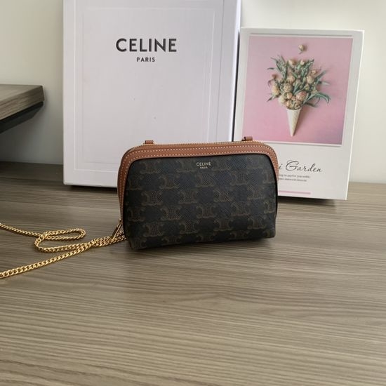 Celine TRIOMPHE Sheepskin Chain Bag 10E382
