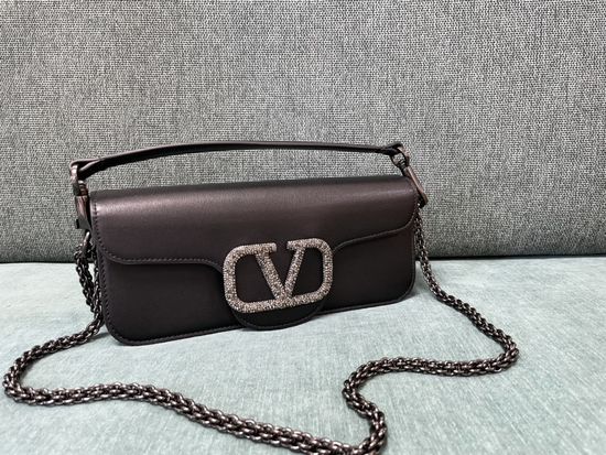 Valentino Calfskin Shoulder Bag Crystal Buckle 1133
