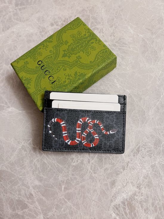 Gucci Card Holder Printed Striped Snake Pattern 451277