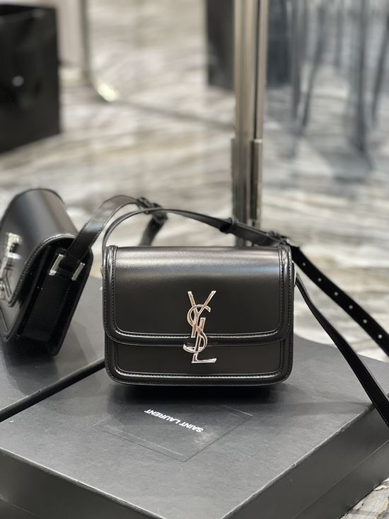 Yves Saint Laurent Solferino Black Silver Buckle Bag 634306