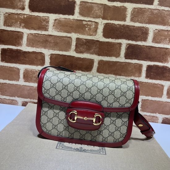 Gucci Original Leather Coffee Red Tote 602204