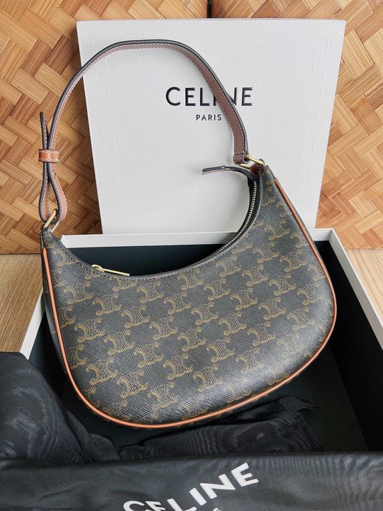 Celine AVA TRIOMPHE Coated Canvas Shoulder Bag 16848