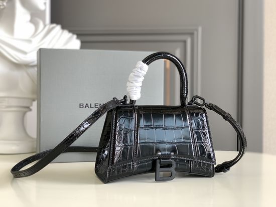 Balenciaga Hourglass Crocodile Pattern Bag 592833