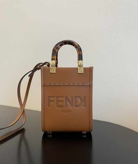 Fendi Sunshine Mini Tortoiseshell Handle Tote 208