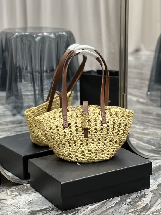 Yves Saint Laurent Raffia Woven Tote Bag 685618