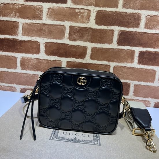 Gucci Satchel Black Embroidered G 702234