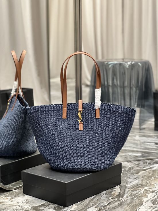 Yves Saint Laurent Large Raffia Woven Tote Bag 688221