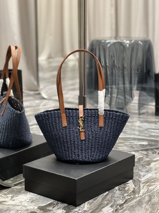 Yves Saint Laurent Woven Raffia Tote Bag 685618