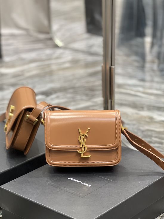 Yves Saint Laurent Solferino Beige Gold Buckle Bag 634306