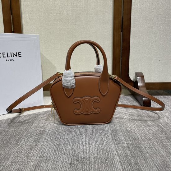 Celine Triomphe Mini Leather Bowling Bag 110462