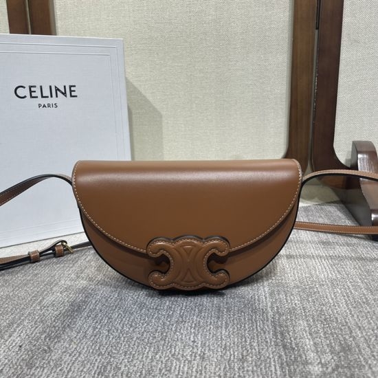 Celine Basace Triomphe Leather Shoulder Bag 111233